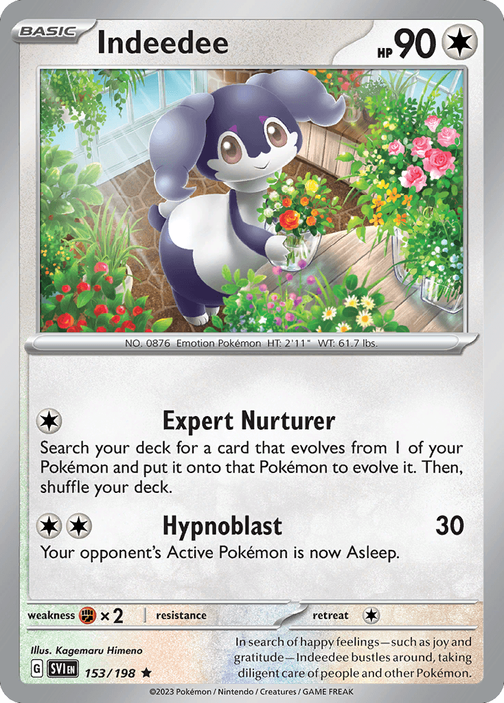 Indeedee — SV01: Scarlet & Violet Base Set Pokémon TCG card by Kagemaru Himeno