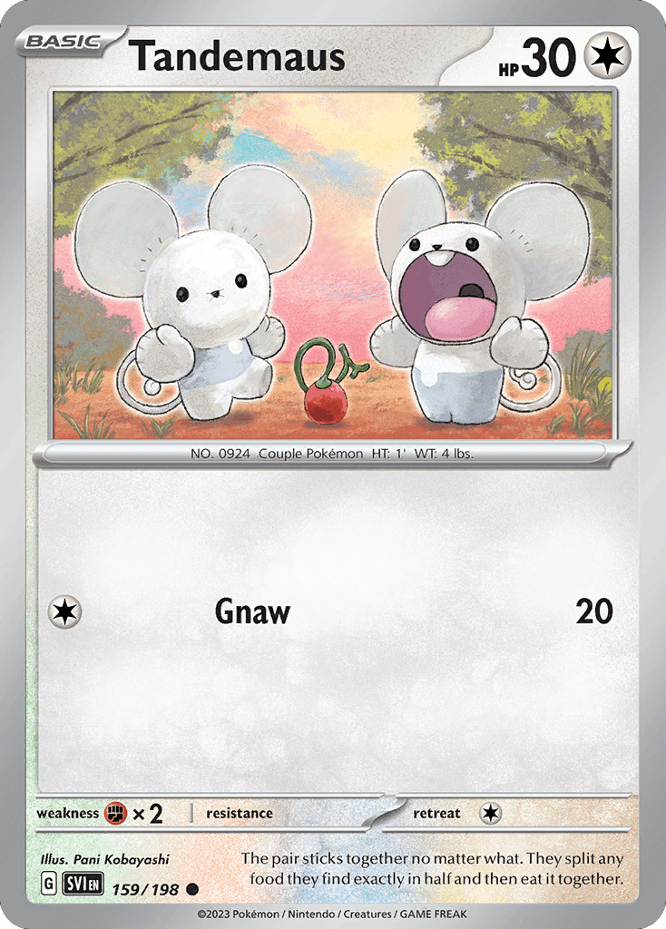 Tandemaus - 159/198 — SV01: Scarlet & Violet Base Set Pokémon TCG card by Pani Kobayashi