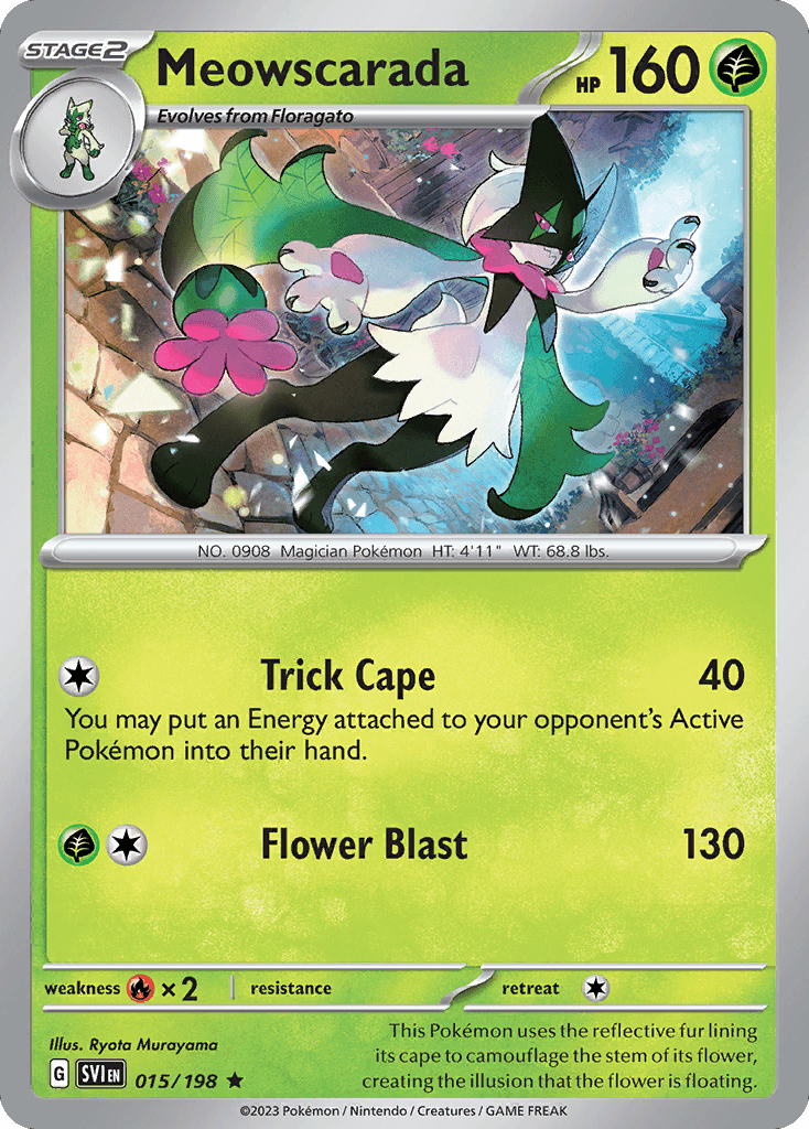 Meowscarada - 015/198 — SV01: Scarlet & Violet Base Set Pokémon TCG card by Ryota Murayama