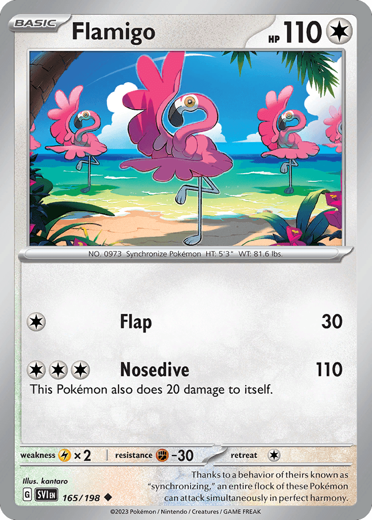 Flamigo — SV01: Scarlet & Violet Base Set Pokémon TCG card by kantaro