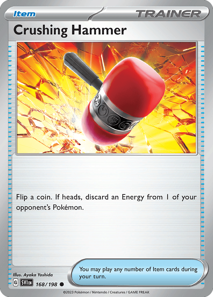 Crushing Hammer — SV01: Scarlet & Violet Base Set Pokémon TCG card by Ayaka Yoshida