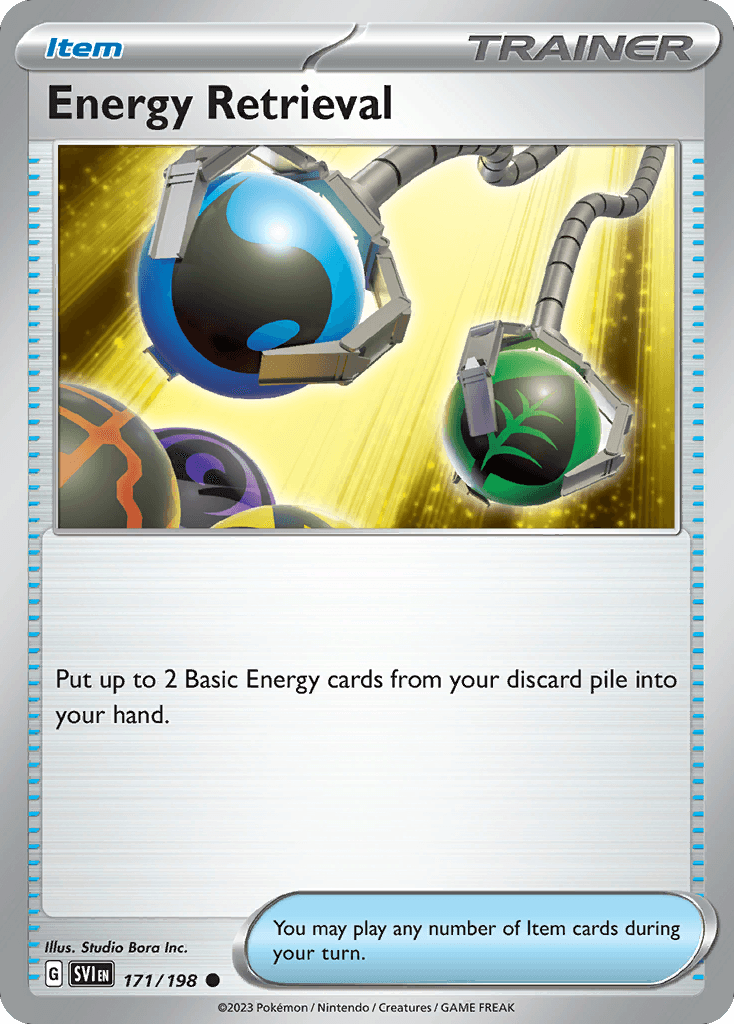 Energy Retrieval — SV01: Scarlet & Violet Base Set Pokémon TCG card by Studio Bora Inc.