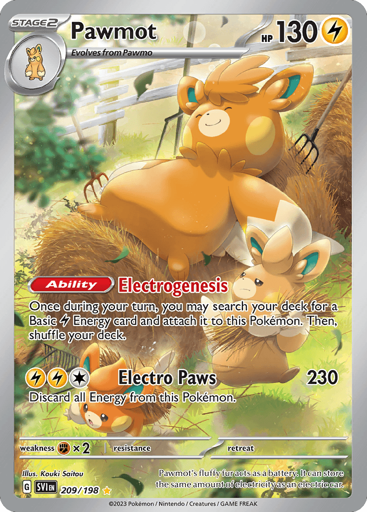 Pawmot - 209/198 — SV01: Scarlet & Violet Base Set Pokémon TCG card by Kouki Saitou