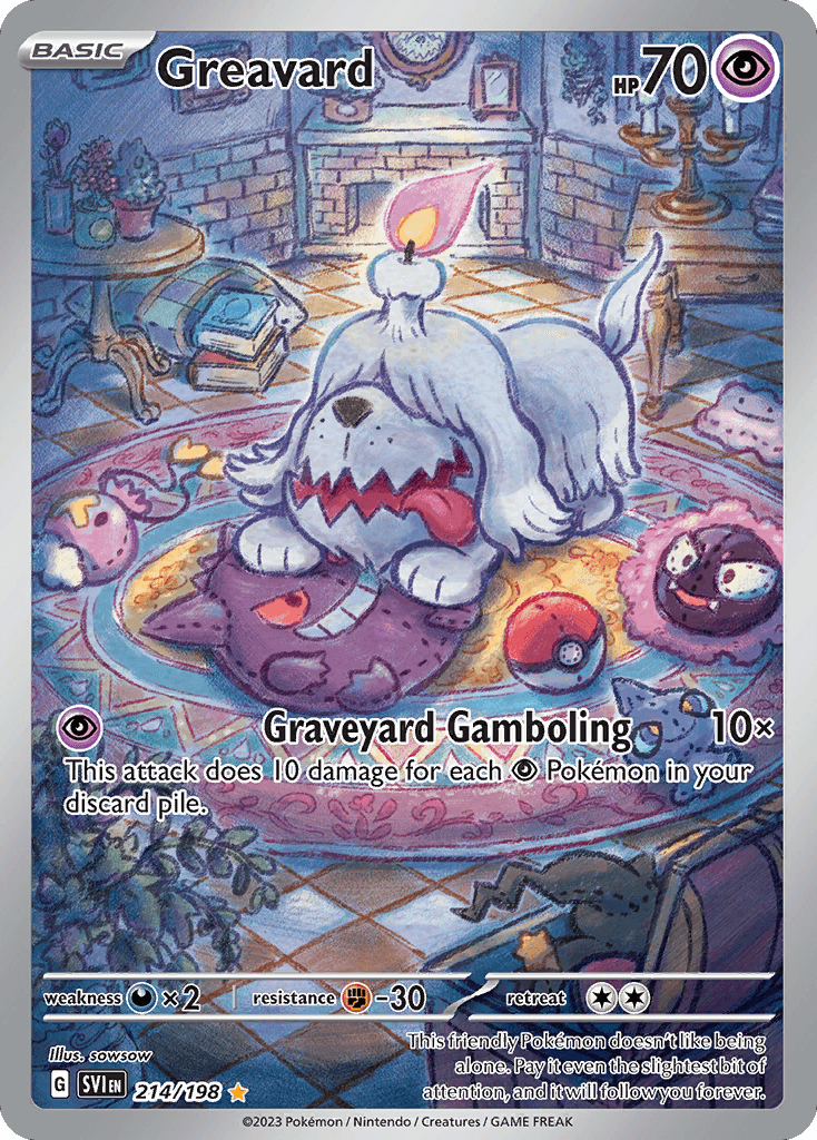 Greavard - 214/198 — SV01: Scarlet & Violet Base Set Pokémon TCG card by sowsow