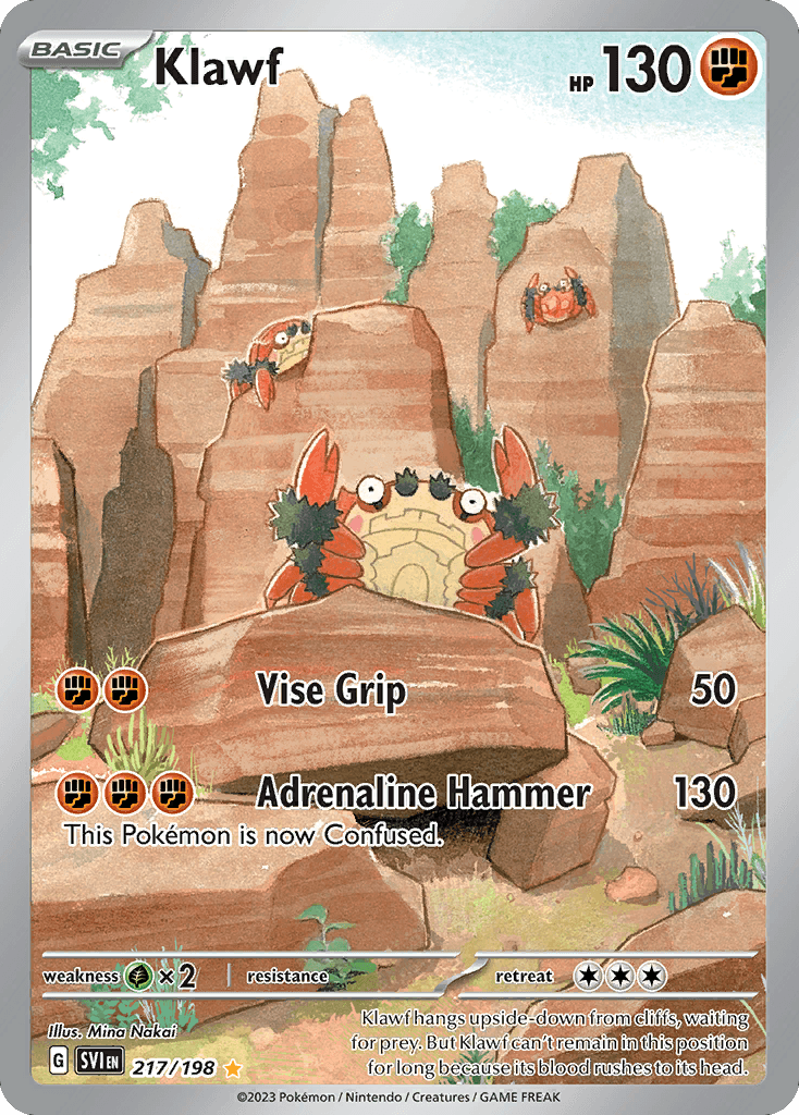 Klawf - 217/198 — SV01: Scarlet & Violet Base Set Pokémon TCG card by Mina Nakai