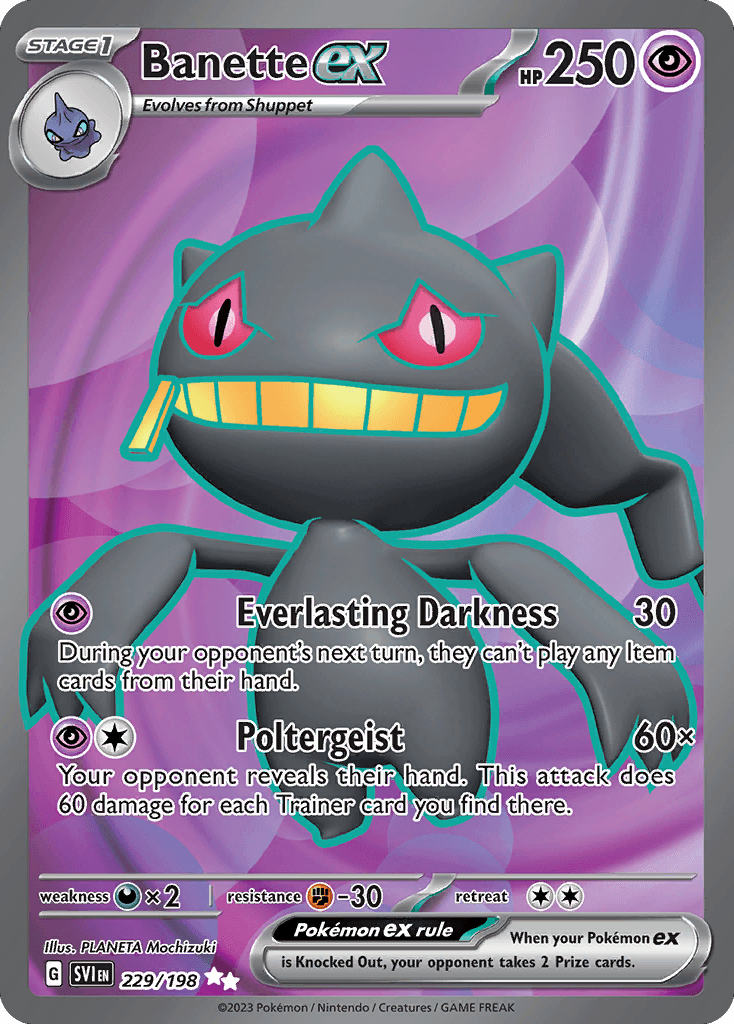 Banette ex - 229/198 — SV01: Scarlet & Violet Base Set Pokémon TCG card by PLANETA Mochizuki
