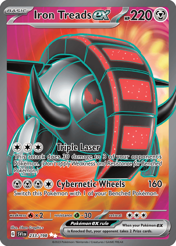 Iron Treads ex - 233/198 — SV01: Scarlet & Violet Base Set Pokémon TCG card by 5ban Graphics