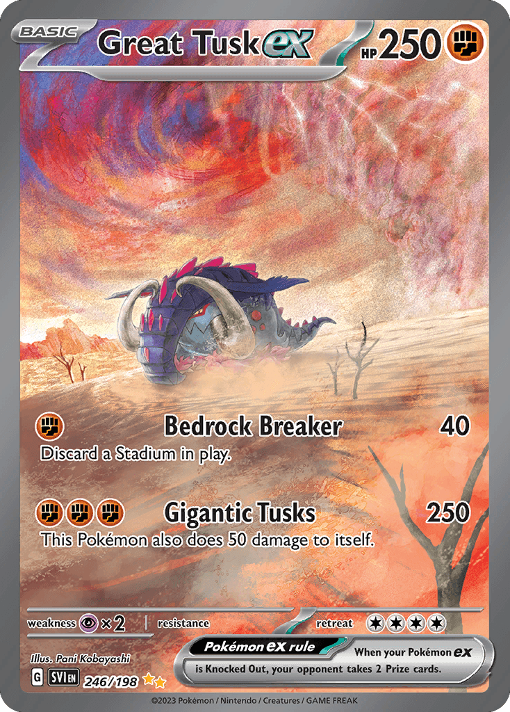 Great Tusk ex - 246/198 — SV01: Scarlet & Violet Base Set Pokémon TCG card by Pani Kobayashi