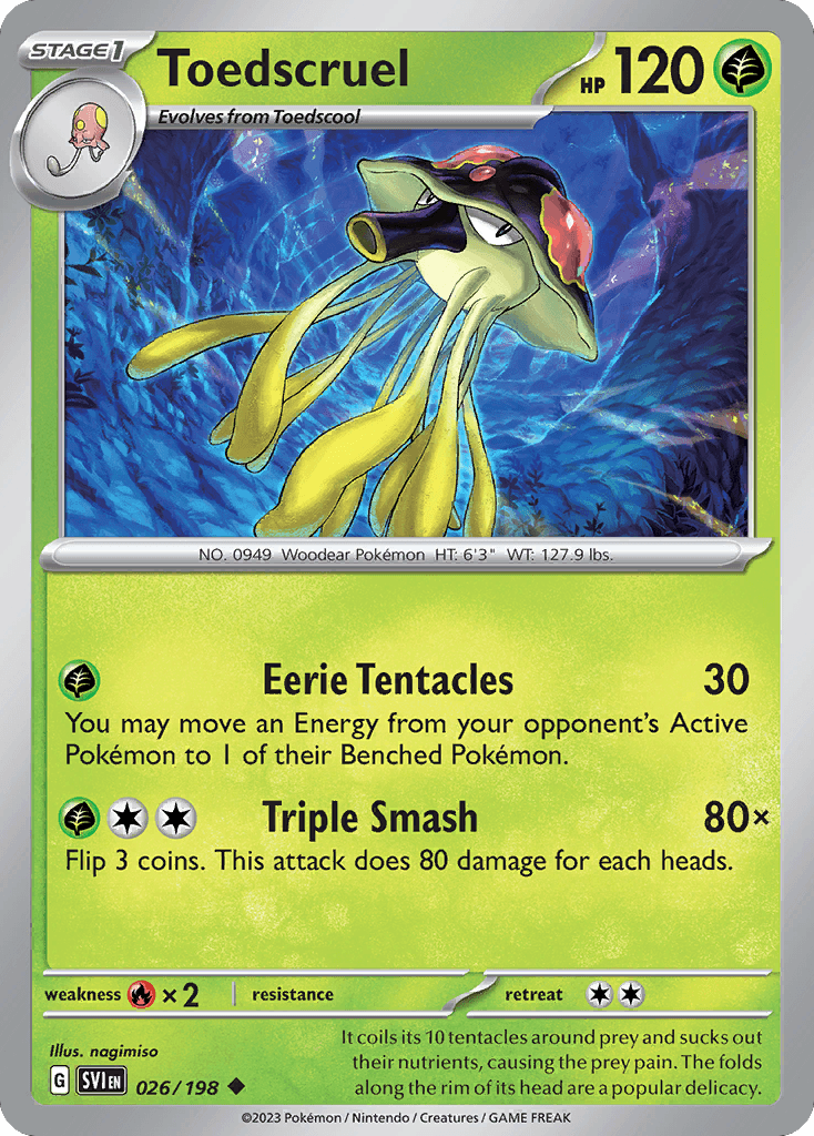 Toedscruel — SV01: Scarlet & Violet Base Set Pokémon TCG card by nagimiso