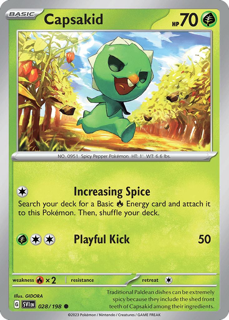 Capsakid - 028/198 — SV01: Scarlet & Violet Base Set Pokémon TCG card by GIDORA
