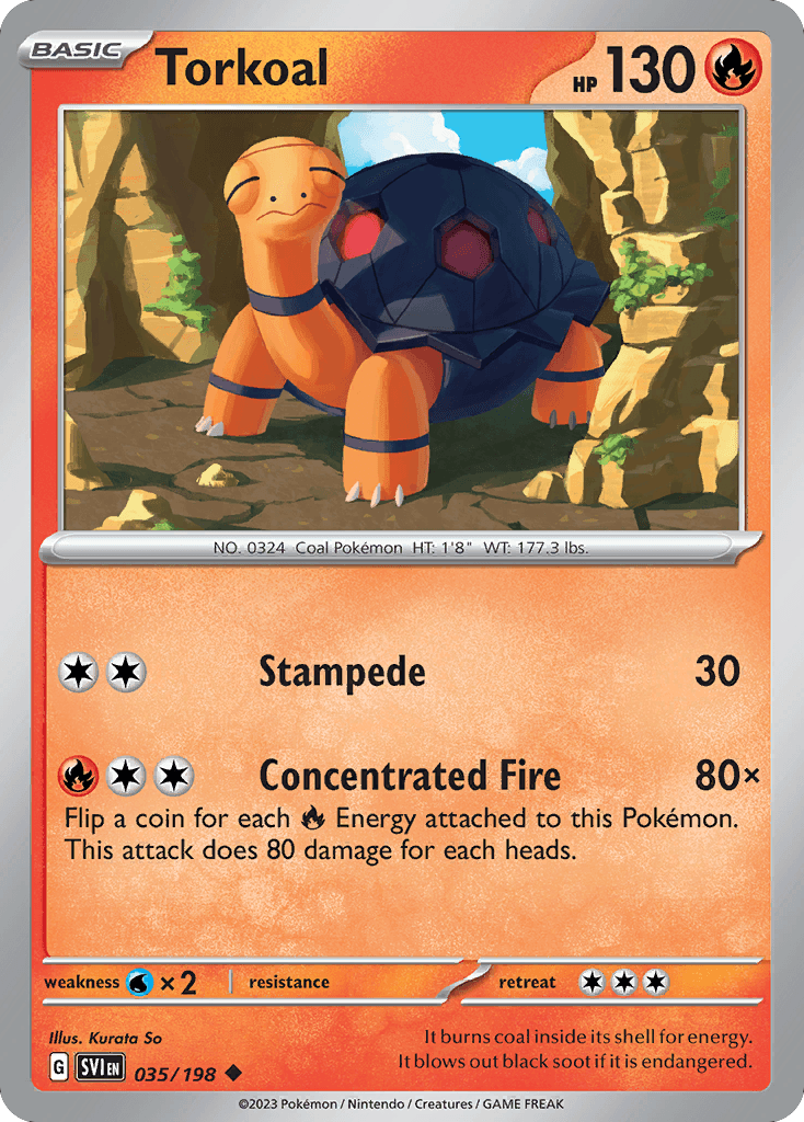 Torkoal — SV01: Scarlet & Violet Base Set Pokémon TCG card by Kurata So