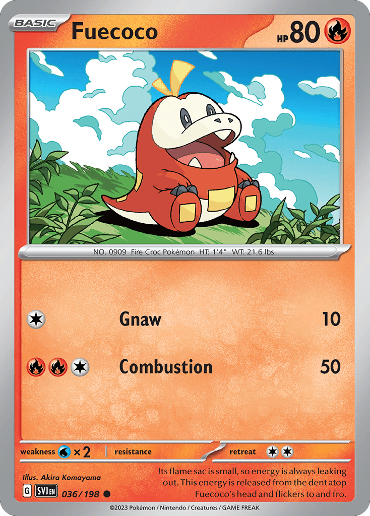 Fuecoco — SV01: Scarlet & Violet Base Set Pokémon TCG card by Akira Komayama