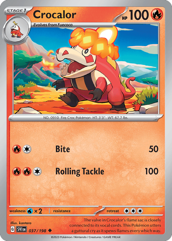 Crocalor — SV01: Scarlet & Violet Base Set Pokémon TCG card by kantaro