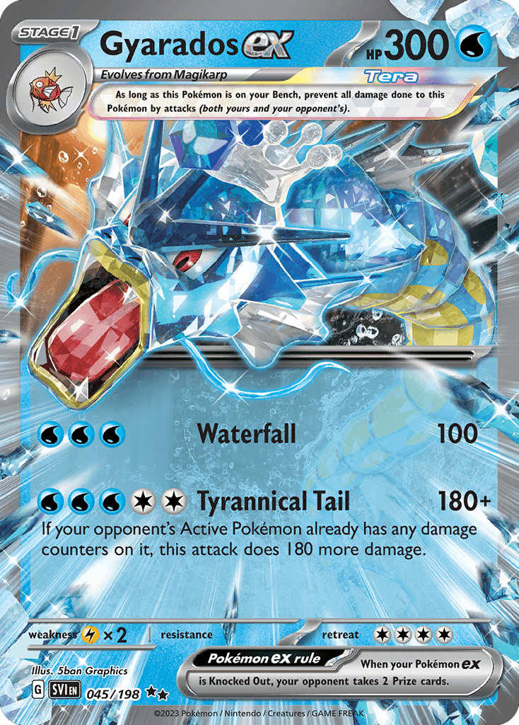 Gyarados ex - 045/198 — SV01: Scarlet & Violet Base Set Pokémon TCG card by 5ban Graphics