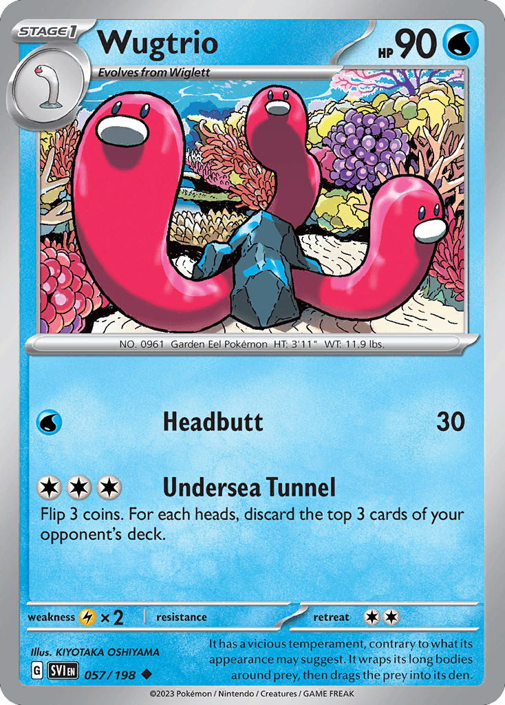 Wugtrio — SV01: Scarlet & Violet Base Set Pokémon TCG card by KIYOTAKA OSHIYAMA