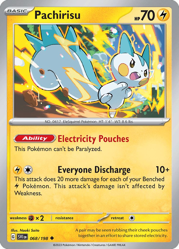 Pachirisu - 068/198 — SV01: Scarlet & Violet Base Set Pokémon TCG card by Naoki Saito