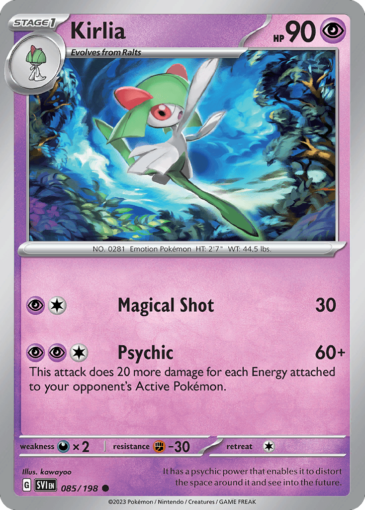 Kirlia - 085/198 — SV01: Scarlet & Violet Base Set Pokémon TCG card by kawayoo