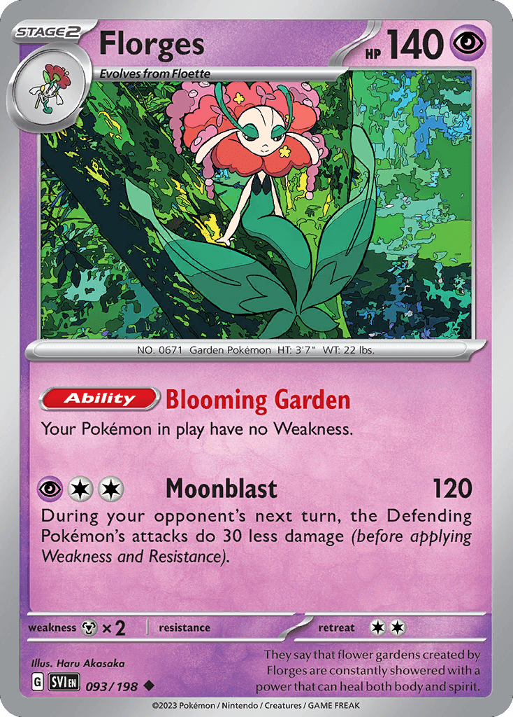 Florges — SV01: Scarlet & Violet Base Set Pokémon TCG card by Haru Akasaka