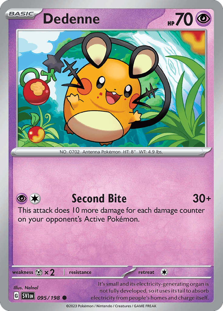 Dedenne - 095/198 — SV01: Scarlet & Violet Base Set Pokémon TCG card by Nelnal