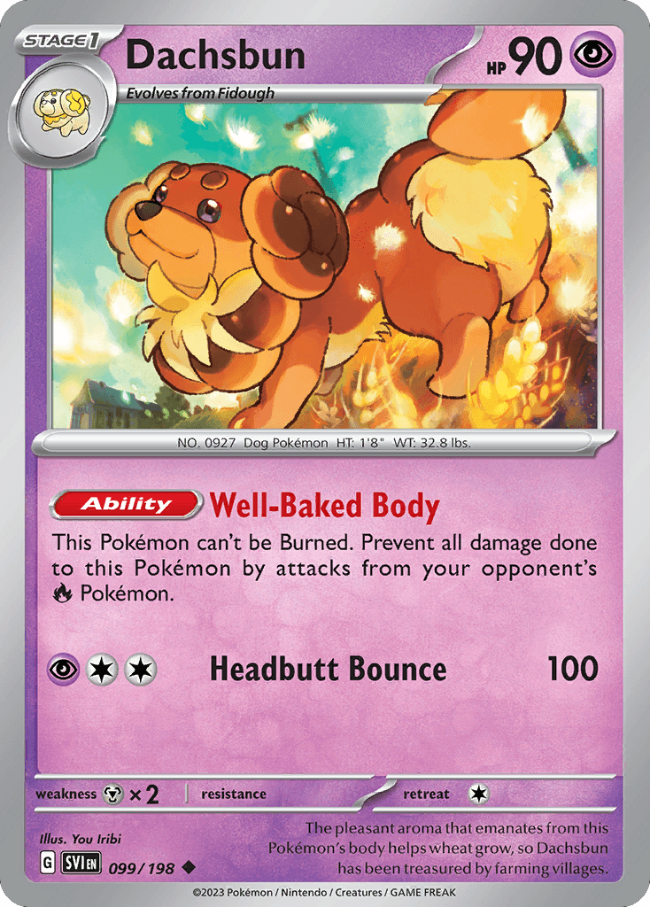 Dachsbun — SV01: Scarlet & Violet Base Set Pokémon TCG card by You Iribi