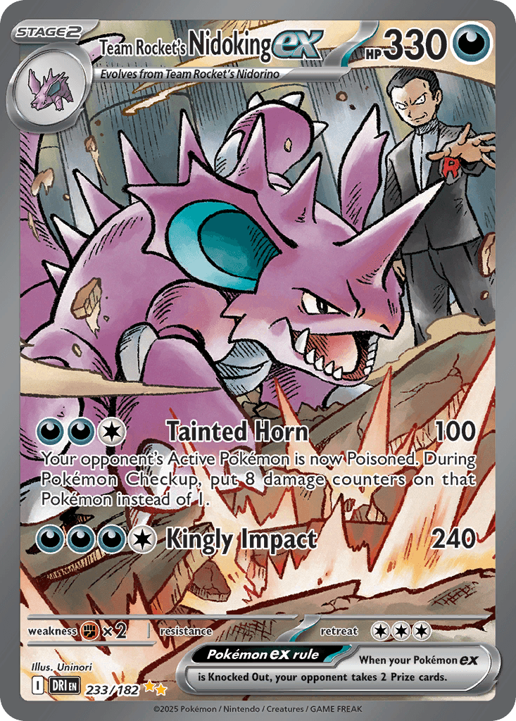 Team Rocket's Nidoking ex - 233/182 — Pokémon TCG card