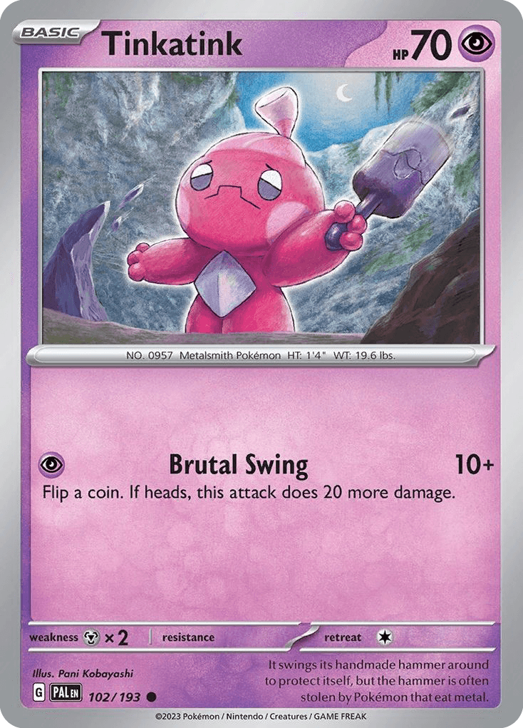 Tinkatink - 102/193 — SV02: Paldea Evolved Pokémon TCG card by Pani Kobayashi