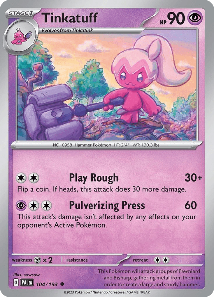 Tinkatuff - 104/193 — SV02: Paldea Evolved Pokémon TCG card by sowsow