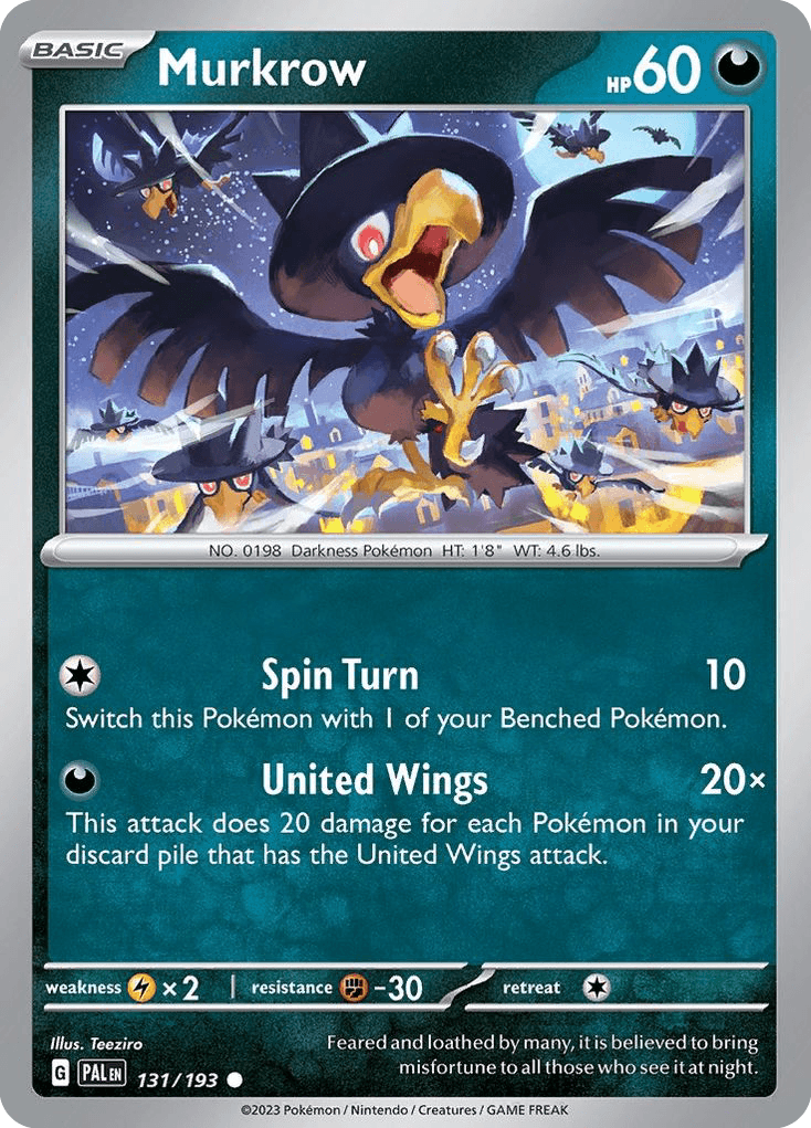 Murkrow — SV02: Paldea Evolved Pokémon TCG card by Teeziro