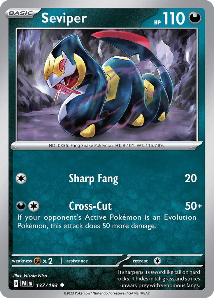 Seviper — SV02: Paldea Evolved Pokémon TCG card by Nisota Niso