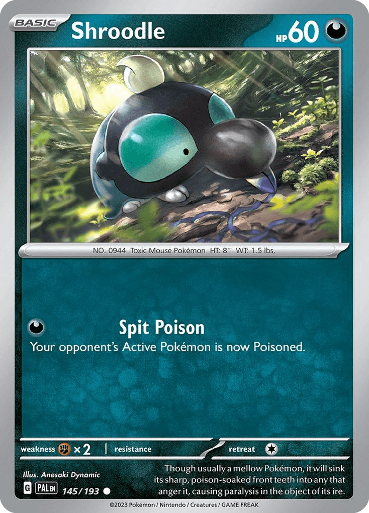 Shroodle - 145/193 — SV02: Paldea Evolved Pokémon TCG card by Anesaki Dynamic