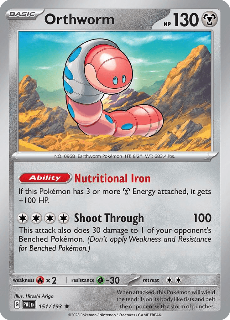 Orthworm — SV02: Paldea Evolved Pokémon TCG card by Hitoshi Ariga