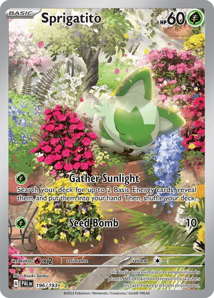 Sprigatito - 196/193 — SV02: Paldea Evolved Pokémon TCG card by Kouki Saitou
