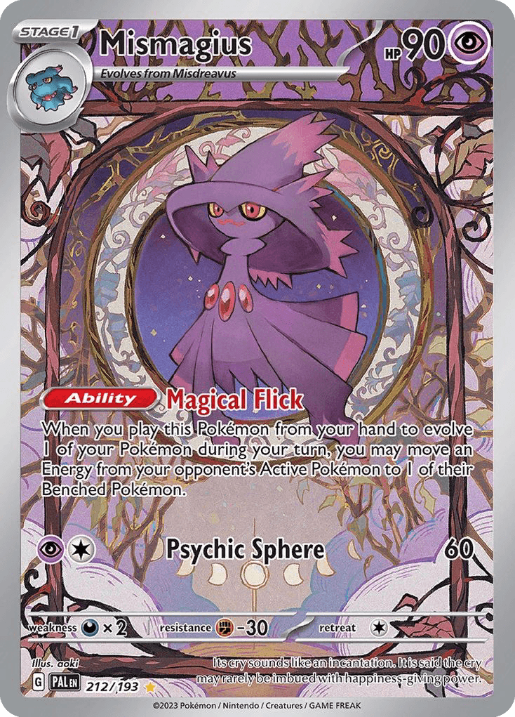Mismagius - 212/193 — SV02: Paldea Evolved Pokémon TCG card by aoki