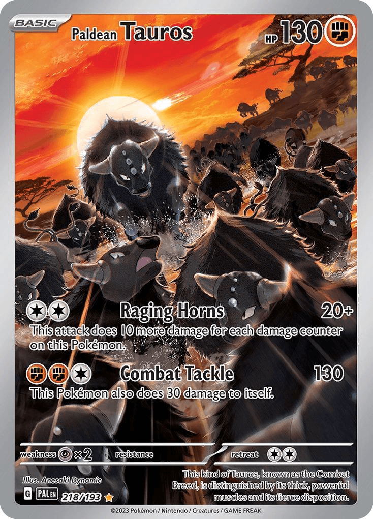 Paldean Tauros - 218/193 — SV02: Paldea Evolved Pokémon TCG card by Anesaki Dynamic