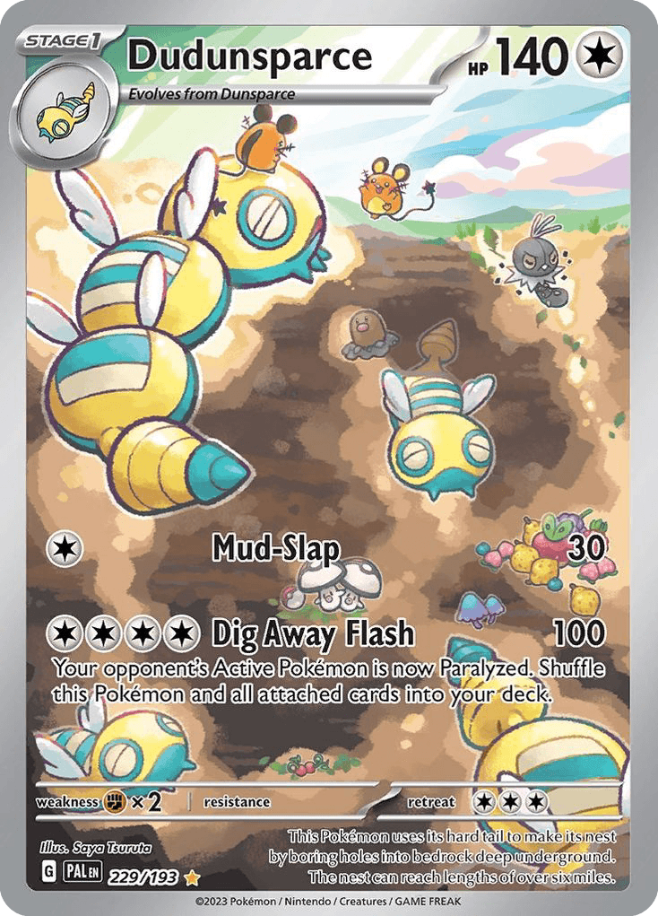 Dudunsparce - 229/193 — SV02: Paldea Evolved Pokémon TCG card by Saya Tsuruta