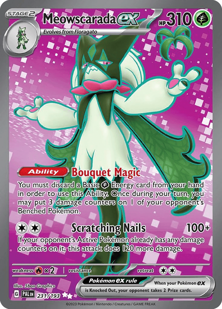 Meowscarada ex - 231/193 — SV02: Paldea Evolved Pokémon TCG card by 5ban Graphics