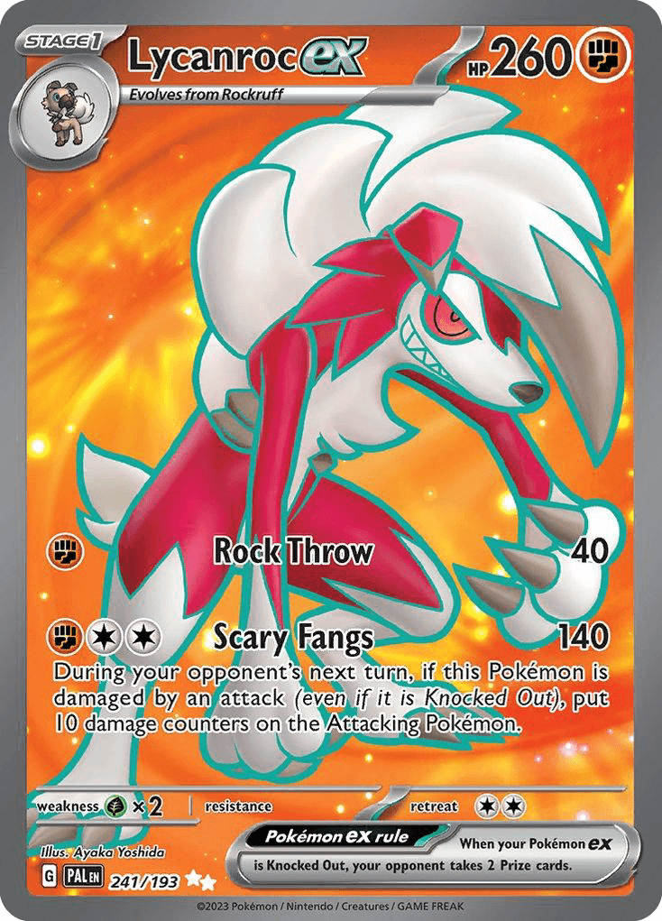 Lycanroc ex - 241/193 — SV02: Paldea Evolved Pokémon TCG card by Ayaka Yoshida