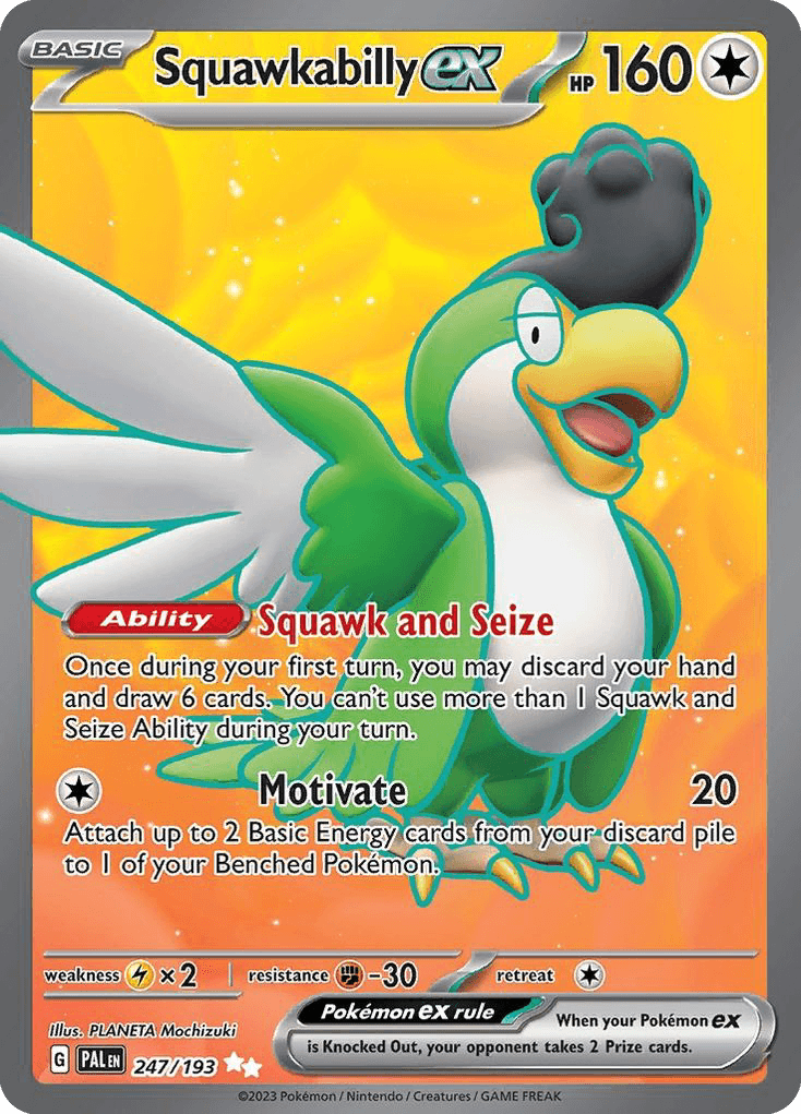 Squawkabilly ex - 247/193 — SV02: Paldea Evolved Pokémon TCG card by PLANETA Mochizuki