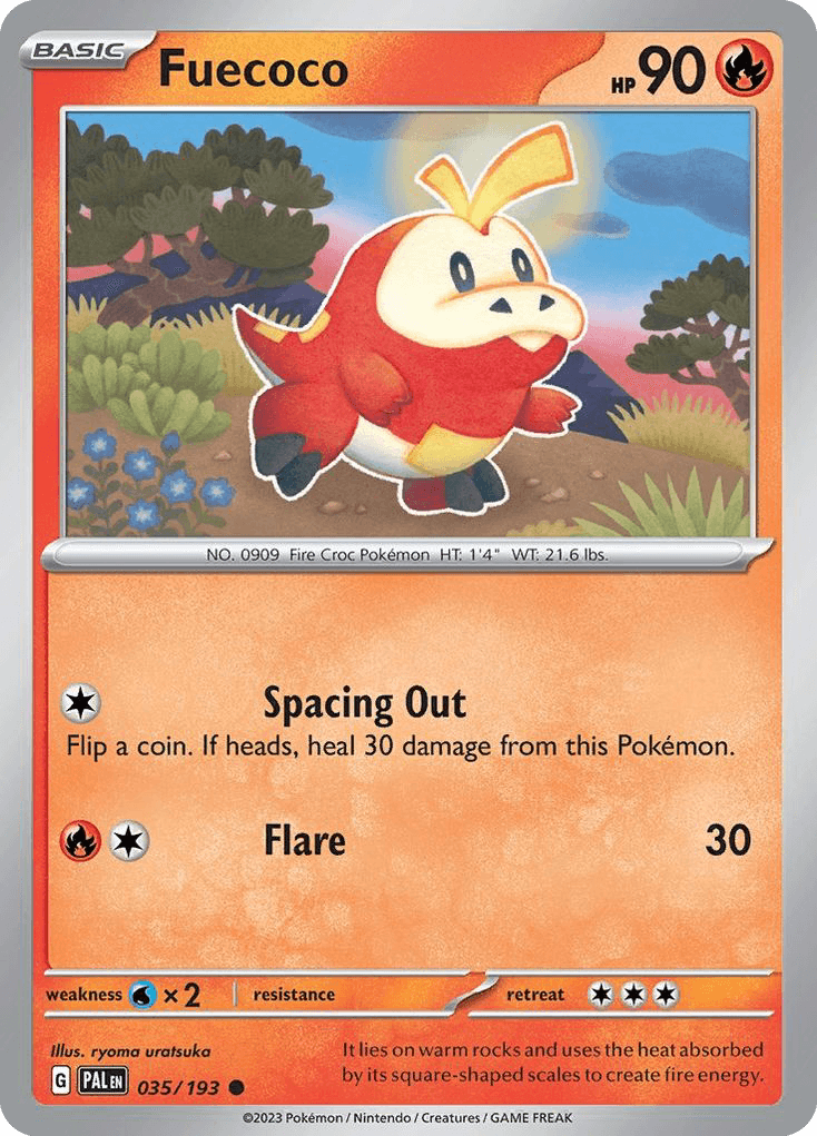 Fuecoco - 035/193 — SV02: Paldea Evolved Pokémon TCG card by ryoma uratsuka