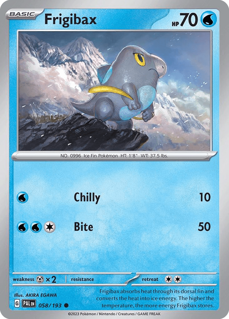 Frigibax - 058/193 — SV02: Paldea Evolved Pokémon TCG card by AKIRA EGAWA