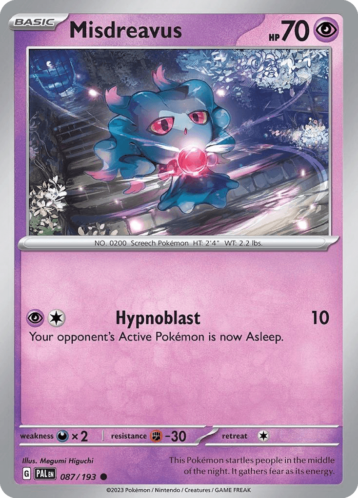 Misdreavus — SV02: Paldea Evolved Pokémon TCG card by Megumi Higuchi