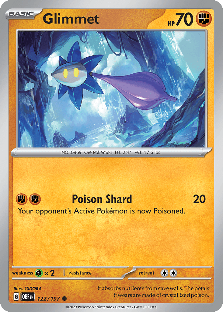 Glimmet - 122/197 — SV03: Obsidian Flames Pokémon TCG card by GIDORA