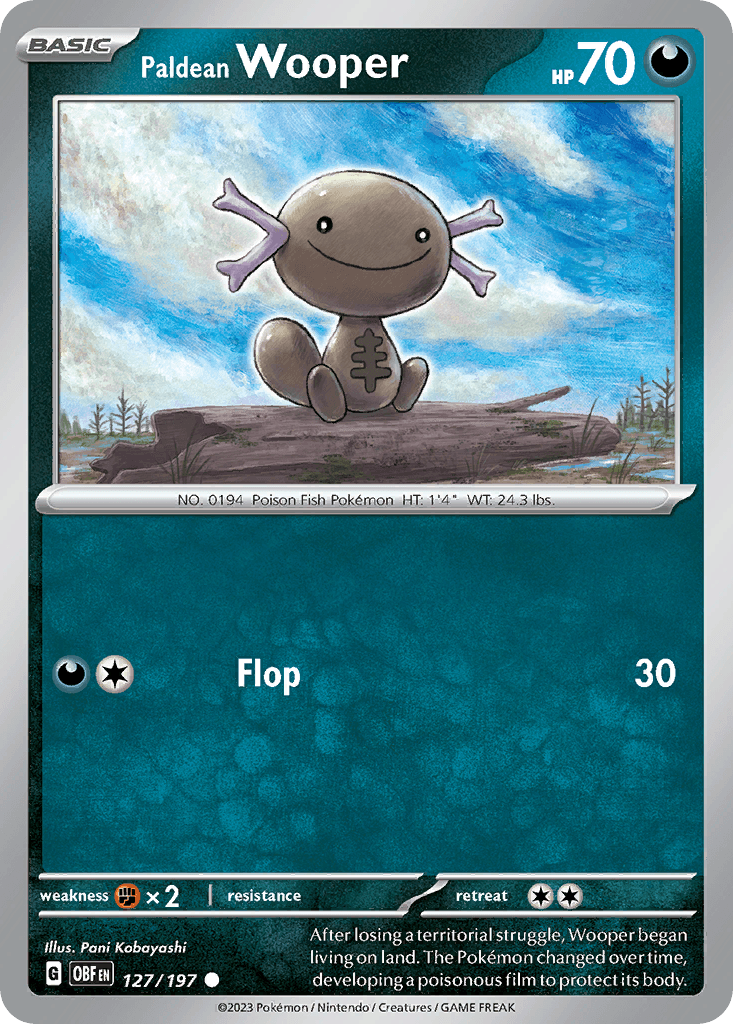 Paldean Wooper - 127/197 — SV03: Obsidian Flames Pokémon TCG card by Pani Kobayashi
