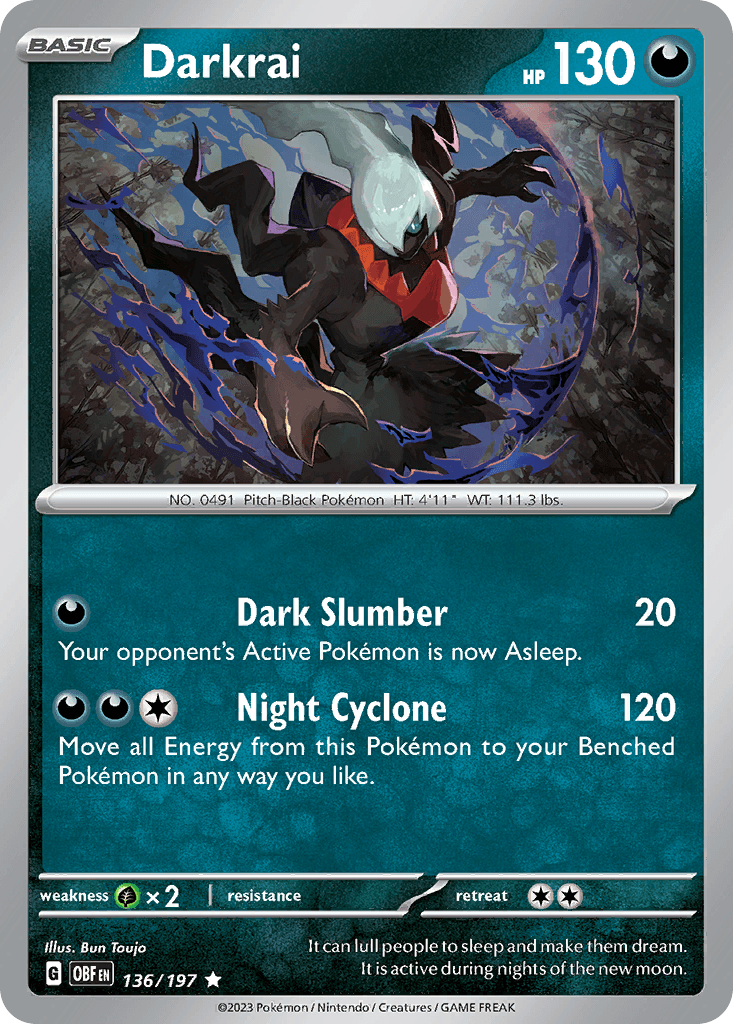 Darkrai — SV03: Obsidian Flames Pokémon TCG card by Bun Toujo