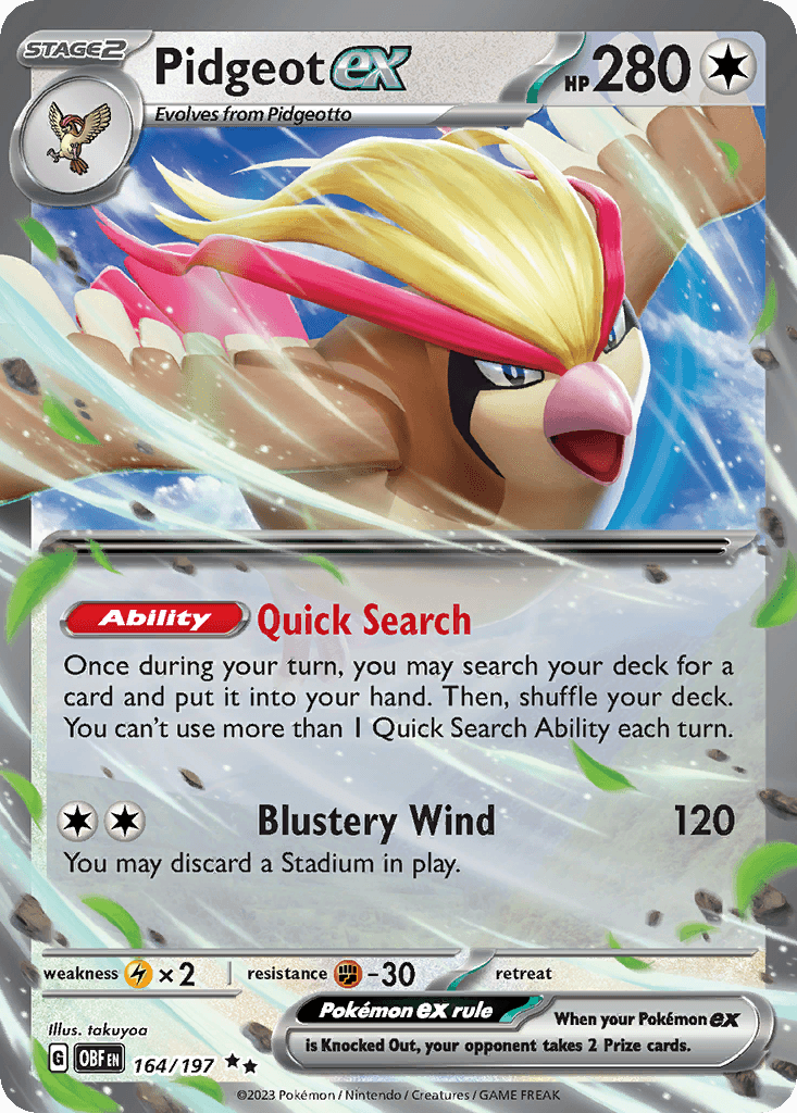Pidgeot ex — Prize Pack Series Cards Pokémon TCG card by takuyoa