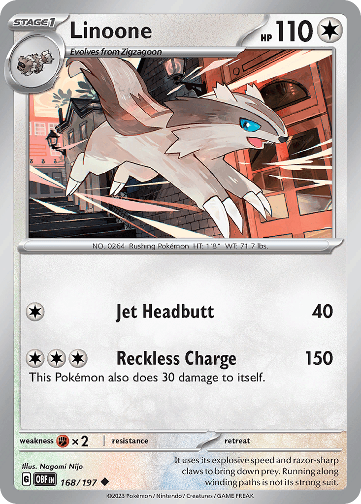 Linoone — SV03: Obsidian Flames Pokémon TCG card by Nagomi Nijo