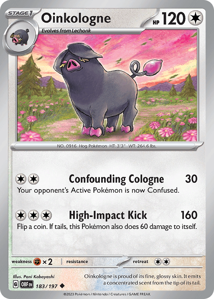 Oinkologne - 183/197 — SV03: Obsidian Flames Pokémon TCG card by Pani Kobayashi