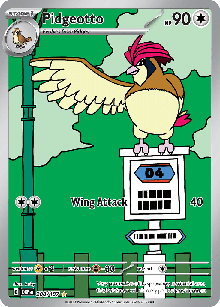 Pidgeotto - 208/197 — SV03: Obsidian Flames Pokémon TCG card by Jerky