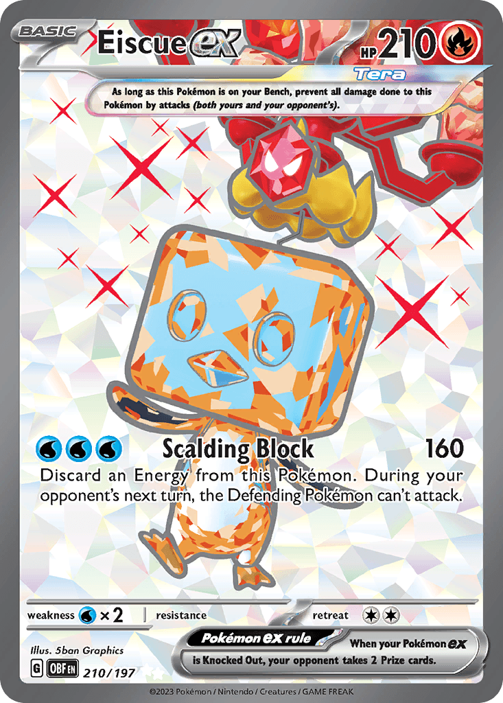 Eiscue ex - 210/197 — SV03: Obsidian Flames Pokémon TCG card by 5ban Graphics