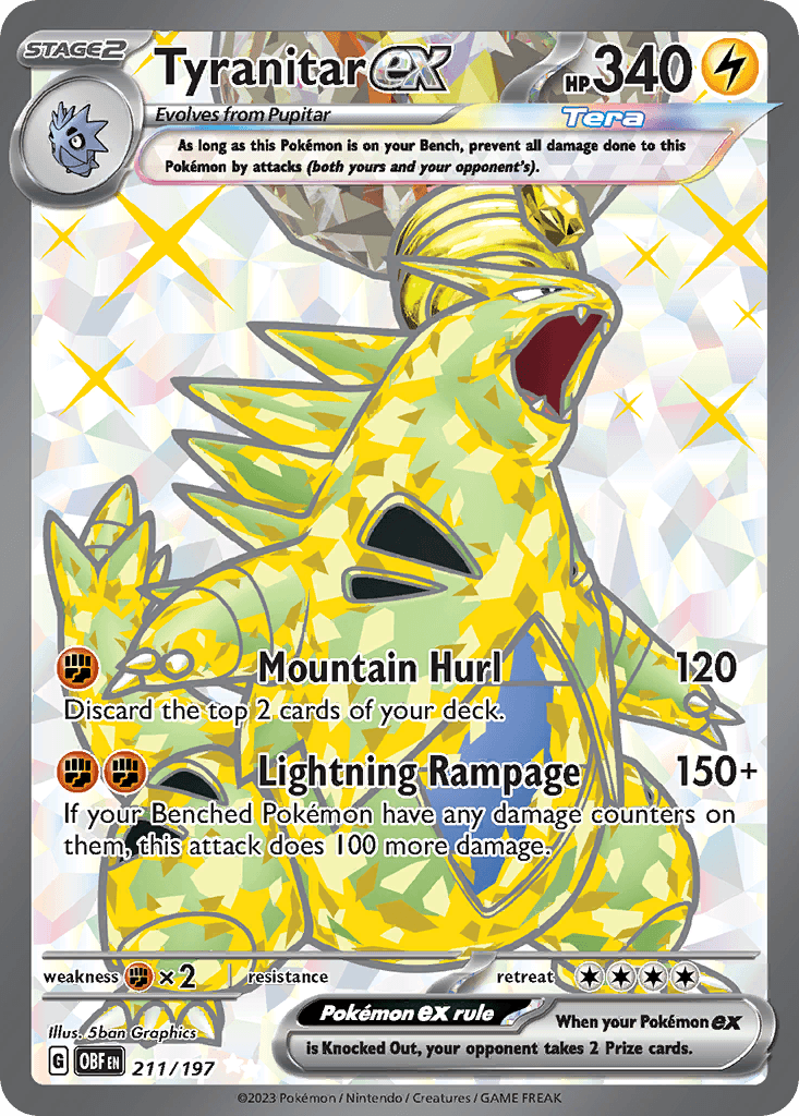 Tyranitar ex - 211/197 — SV03: Obsidian Flames Pokémon TCG card by 5ban Graphics